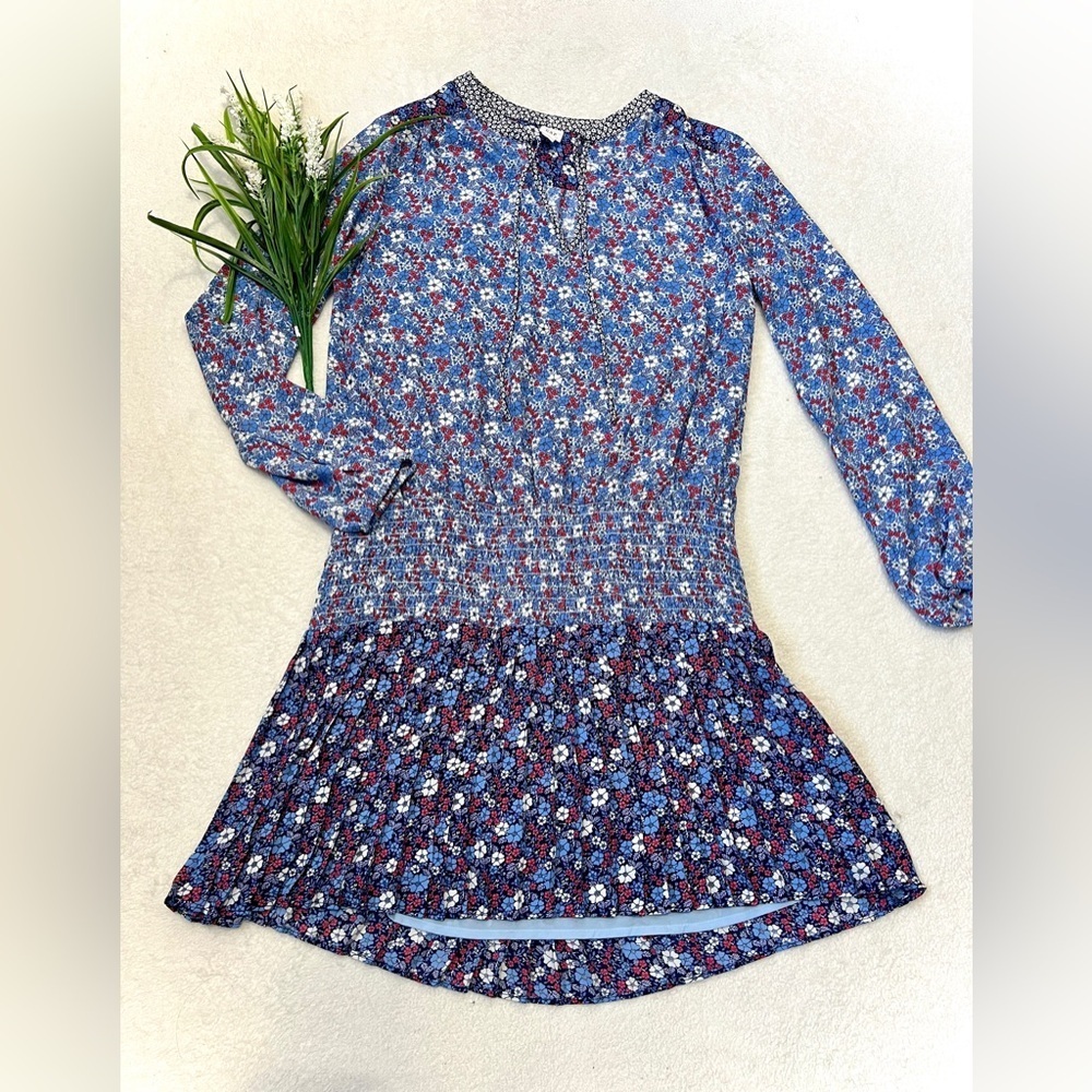 GAP Floral Smocked & Pleated Patchwork Cottage Dress - XS